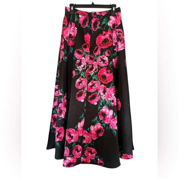 B. Darlin Floral Full Maxi Skirt Women’s Black and Pink Sz 11/12 - Picture 5 of 9